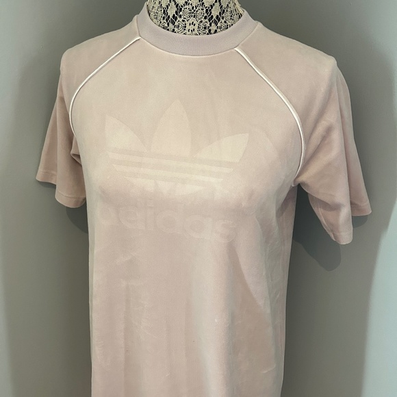 ADIDAS ORIGINALS Women's Velvet Tee Dress in Ice Purple│Size Small - Picture 5 of 17